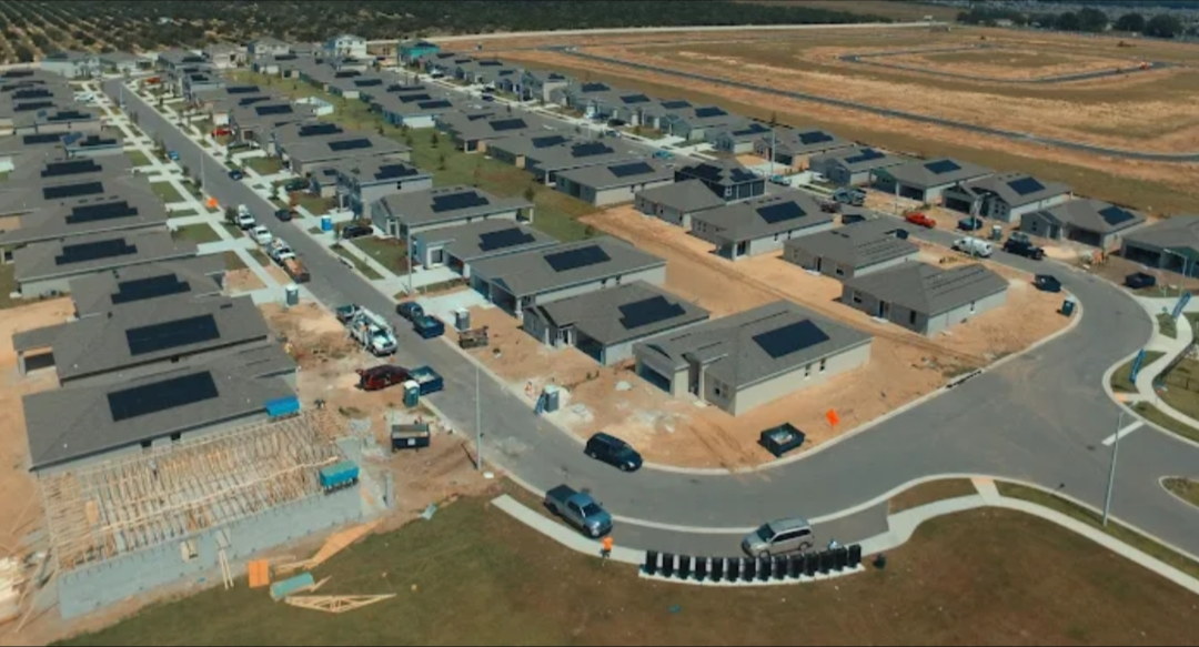 Aerial view of a new-home community